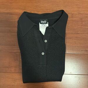 Black Sheer D&G Long Sleeve Button Down